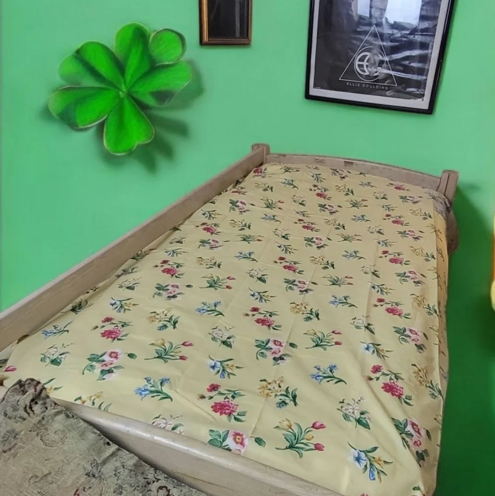 Vintage Springs Yellow Red Blue Floral Sheet Queen